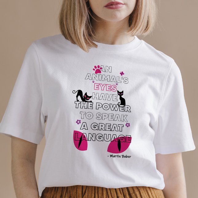 Camiseta Gatos Pretos Olhos, Martin Buber Cote Cite Olhos B (Criador carregado)