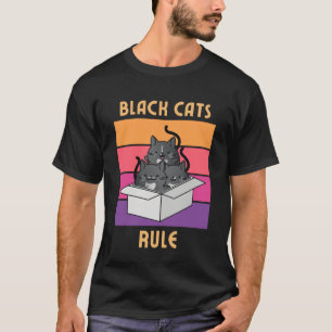 Camiseta Gatos Pretos Regra Gatos Tuxedo Cujos Gatos São Bo