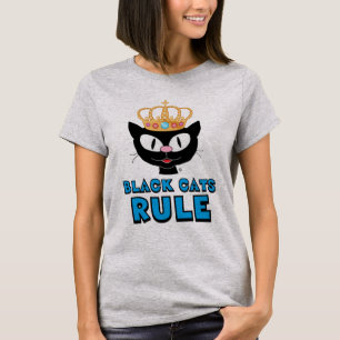 Camiseta Gatos Pretos Reinam Amante de Gatos