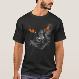 Camiseta Gatos Pretos Reinam - Olhos Laranja