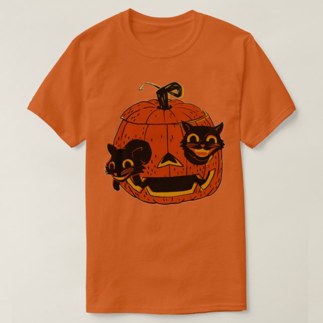 Camiseta Gatos Pretos Vintage Halloween Gatos Desastrosos (Frente do Design)