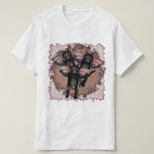 Camiseta Gatos Pretos Voadores