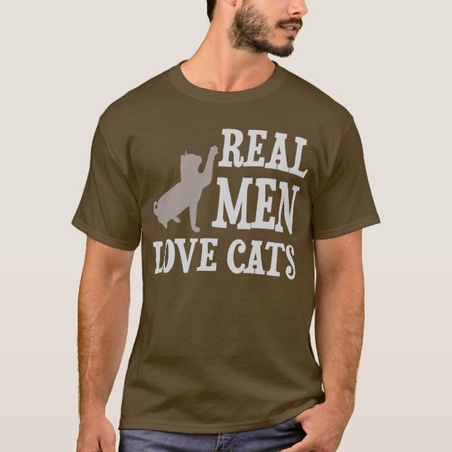 Camiseta Gatos reais do amor dos homens (Frente)