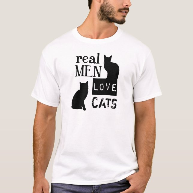 Camiseta Gatos reais do amor dos homens (disponíveis em (Frente)