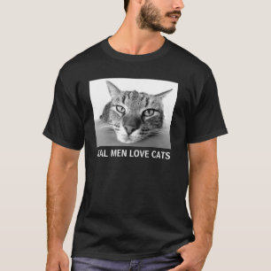 Camiseta Gatos reais do amor dos homens, t-shirt preto