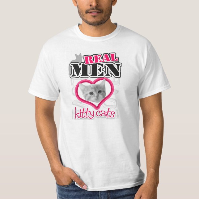Camiseta Gatos reais do gatinho do amor dos homens… ROSA (Frente)