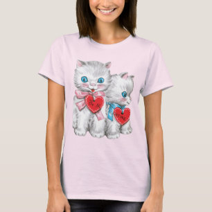 Camiseta Gatos retrô do Dia dos Namorados, gatinhos fofos v