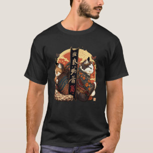 Camiseta Gatos Ronin Kanji Código de Honra do Gato Samurai