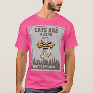 Camiseta Gatos São Aliens
