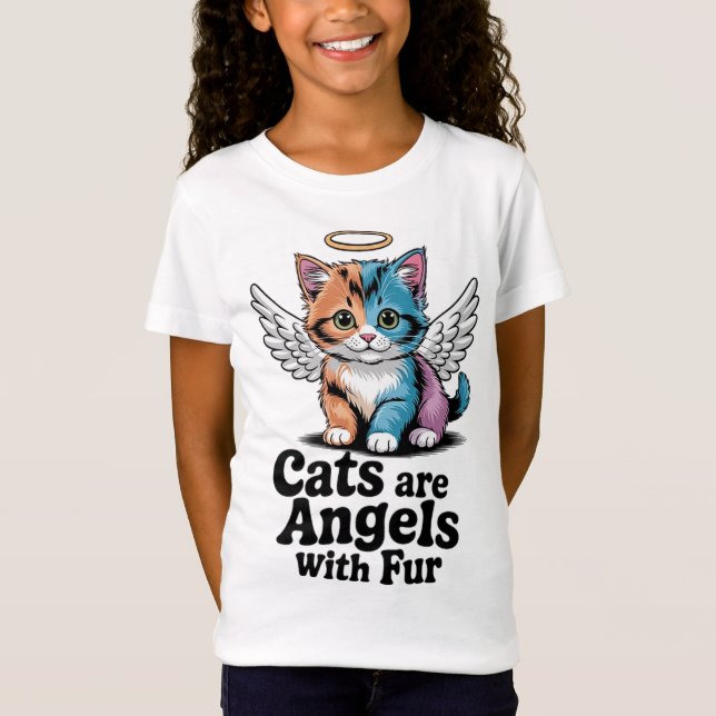 Camiseta Gatos são anjos com pelo (Frente)