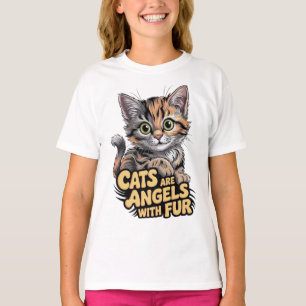 Camiseta Gatos são anjos com pelos