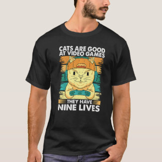 Camiseta Gatos São Bons Em Video Games