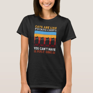 Camiseta Gatos são como batatas Chips, roupa de gato engraç