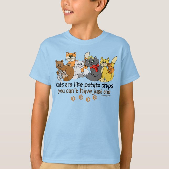 Camiseta Gatos são como batatas fritas (Frente)