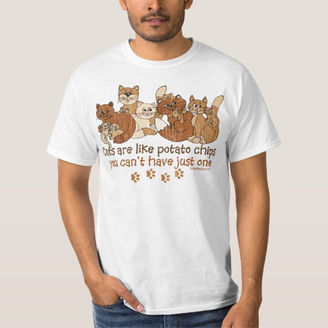 Camiseta Gatos são como batatas fritas (Frente)