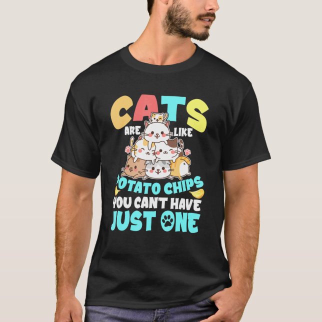 Camiseta Gatos São Como Batatas Que Você Não Pode Ter Apena (Frente)