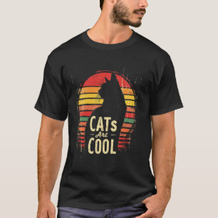 Camiseta Gatos São LEGAIS Silhueta de Gato Retro