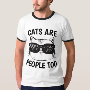 Camiseta GATOS SÃO PESSOAS TAMBÉM, T-Shirts Engraçadas