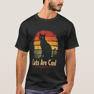 Camiseta Gatos São Silhueta de Gato Legal Retrô
