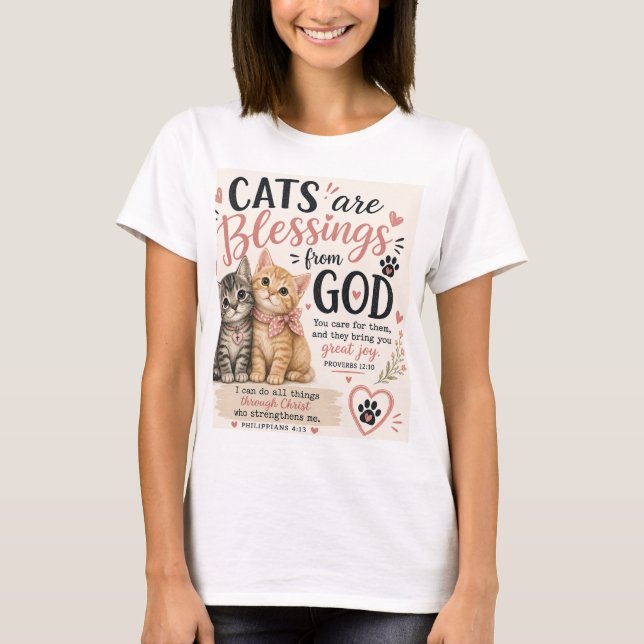 Camiseta Gatos são uma bênção.... (Frente)