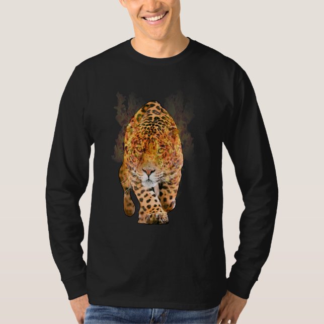 Camiseta Gatos Selvagens Predadores Animais Gatos Jaguar (Frente)
