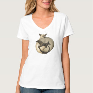 Camiseta Gatos Siamese V Nano de Yin Yang - pescoço