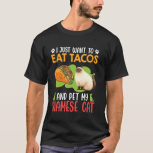 Camiseta Gatos Siameses QUEREM COMER TACOS E ACARICIAR O ME