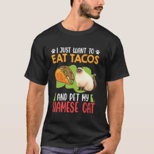 Camiseta Gatos Siameses QUEREM COMER TACOS E ACARICIAR O ME