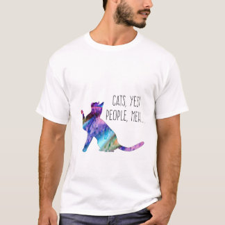Camiseta Gatos, Sim Pessoas, Meh...