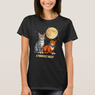 Camiseta Gatos sob uma Lua Dourada