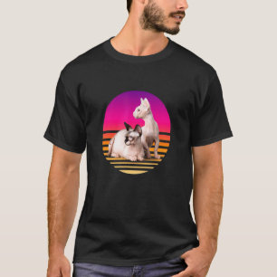 Camiseta Gatos Sphynx Retro Estranhos Design de Animais Fe