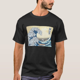 Camiseta Gatos Surfando A Grande Onda Japonesa De Kanagawa 