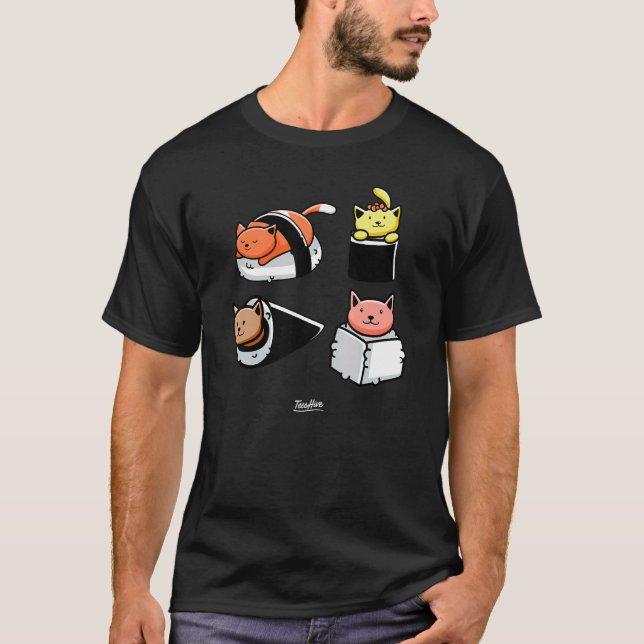 Camiseta Gatos Sushi (Frente)