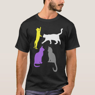Camiseta Gatos Sutis Não Binários LGBTQ LGBT Fofo N