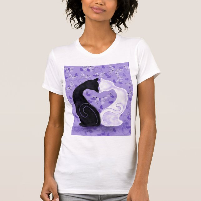 Camiseta Gatos T-Shirt Amor Bonito (Frente)