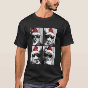 Camiseta Gatos Tabby Engraçados de Óculos de Sol Chapéu de