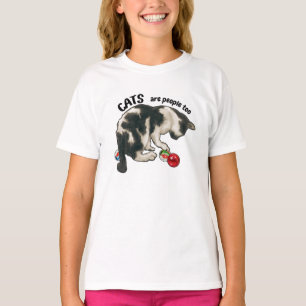 Camiseta GATOS também são Pessoas, Gato e BOLAS DE GUDE