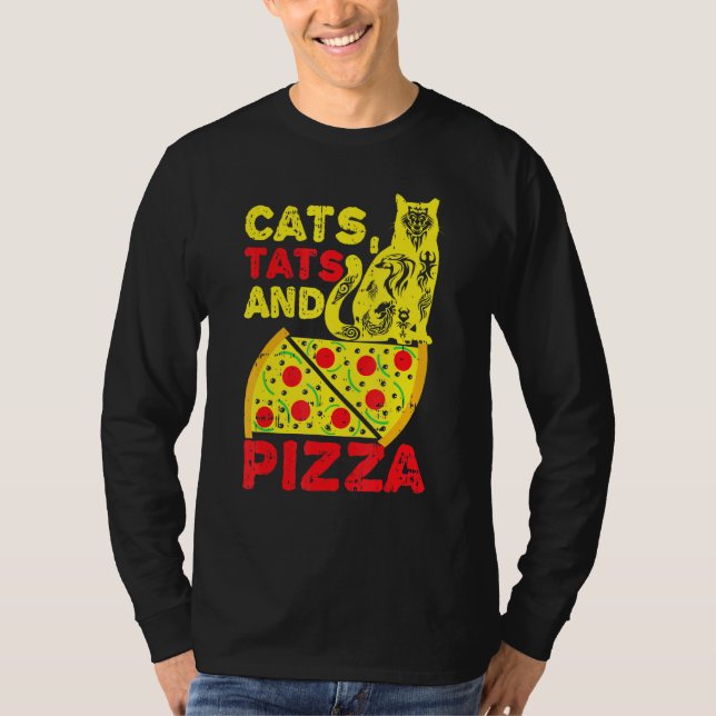 Camiseta Gatos Tats E Pizza (Frente)