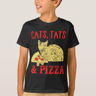 Camiseta Gatos, Tatuagens E Pizza, Presente De Gato