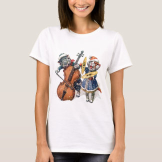 Camiseta Gatos tocando música de Natal na neve