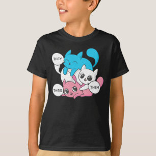 Camiseta Gatos Trans Eles Deles Pronomes Transgênero II