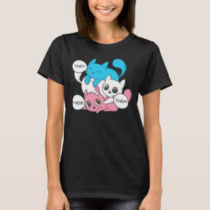 Camiseta Gatos Trans Eles Deles Seus Pronomes Transgênero I
