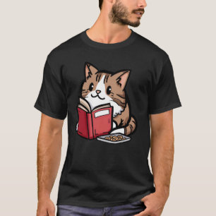 Camiseta Gatos Tratam Lover Kitten Pet Book Reader Bookworm