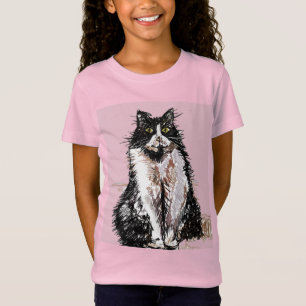 Camiseta Gatos Tuxedo Gatos Meninos Brancos