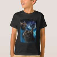 Gatos Uivem Na Lua Engraçada Vintage Três Gato Gat