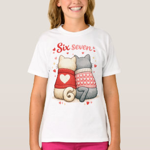 Camiseta Gatos Valentine 6 7 , 67 Seis Sete Valentines , Ga