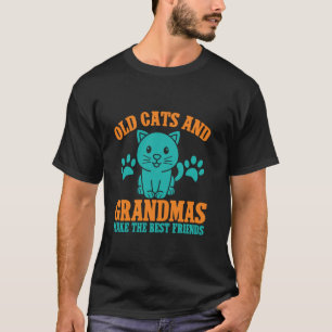 Camiseta Gatos Velhos e Avós Fazem os Melhores Amigos Gato