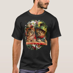 Camiseta Gatos Vitorianos Florais Gato Sarcástico Divertido