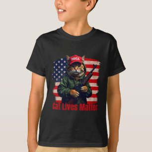 Camiseta Gatos Vivem Problema Engraçado Trump 2024 Cat Voti