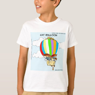 Camiseta Gatos Voadores Desenho Animado Divertido